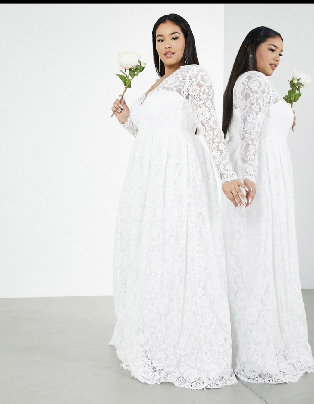 Nowa suknia ślubna koronkowa rozmiar 48 4XL