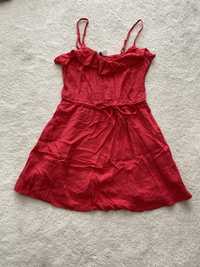 Czerwona letnia sukienka H&M 34 XS