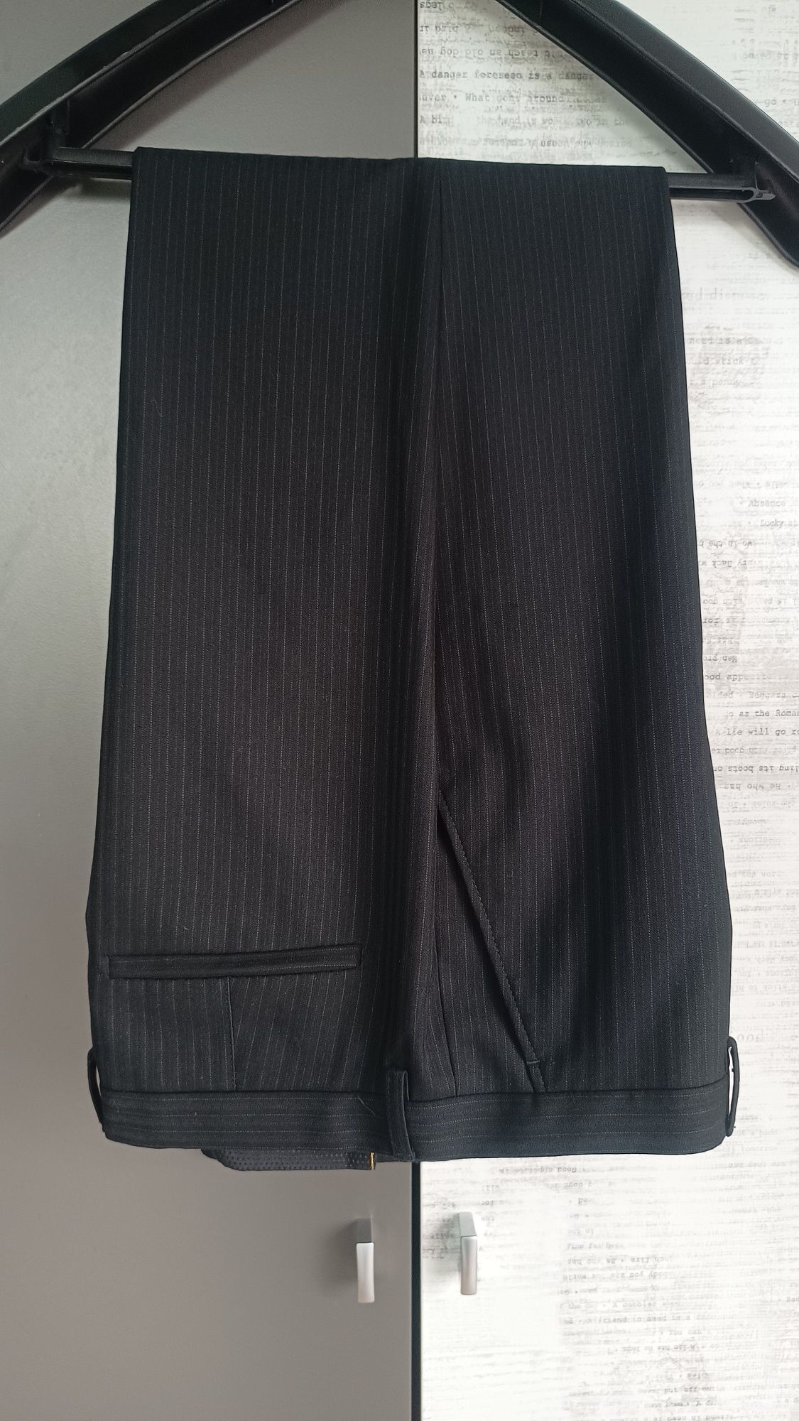 Eleganckie czarne spodnie męskie, rozmiar W36/L32
