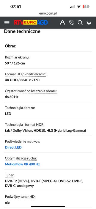 SONY Bravia 50” LED 4K