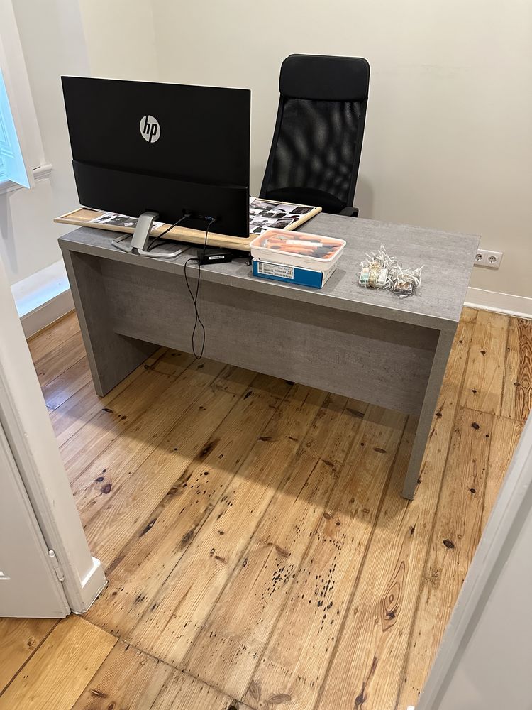 Mesa escritório madeira imitar pedra