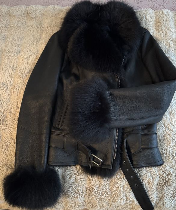 Дублянка шкіряна з хутром, розмір s-m
