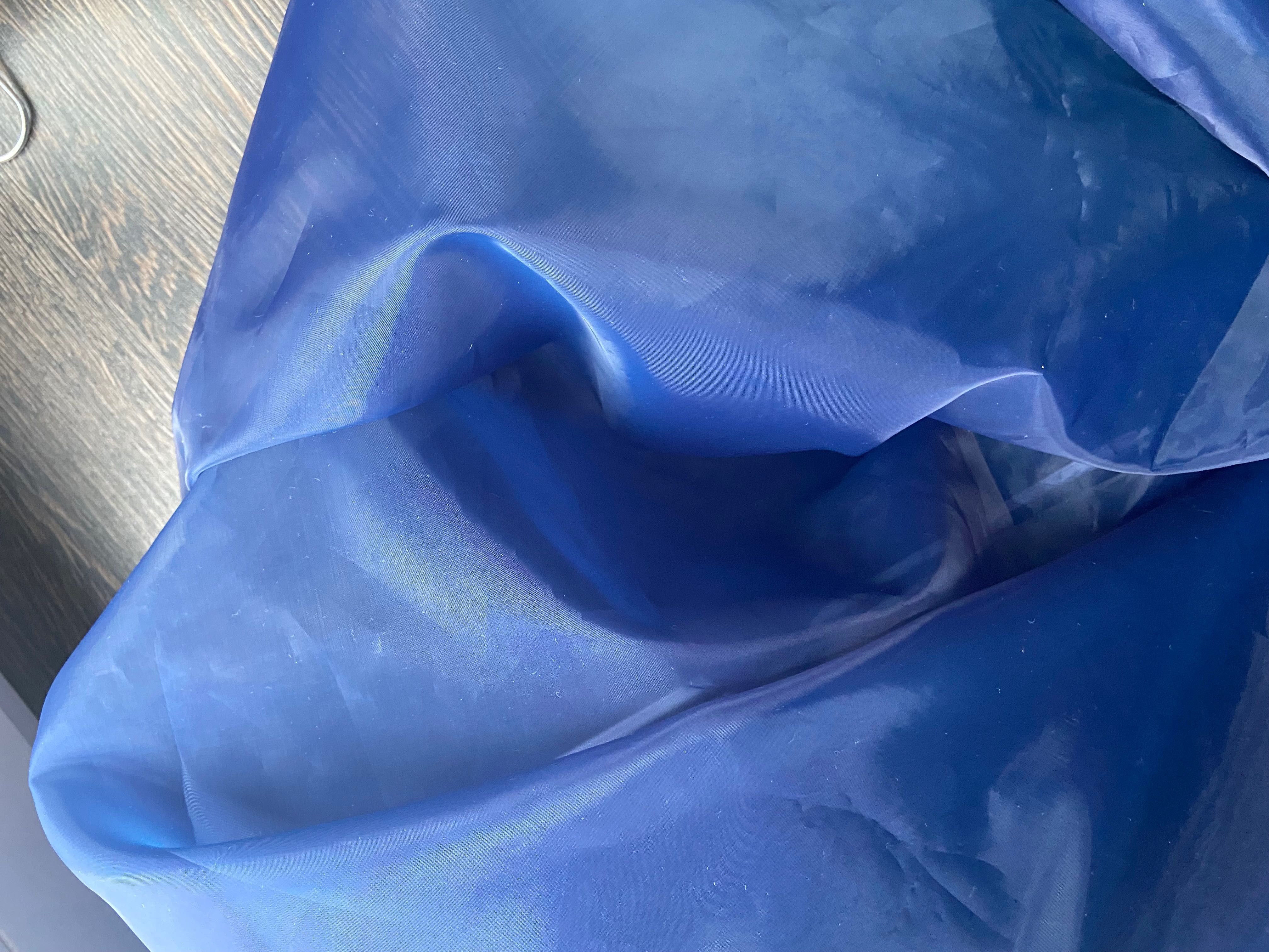 Tkanina tiulowa tiul na metry niebieska