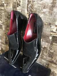 Срочно Итальянские мужские туфли замш -лак размер 43