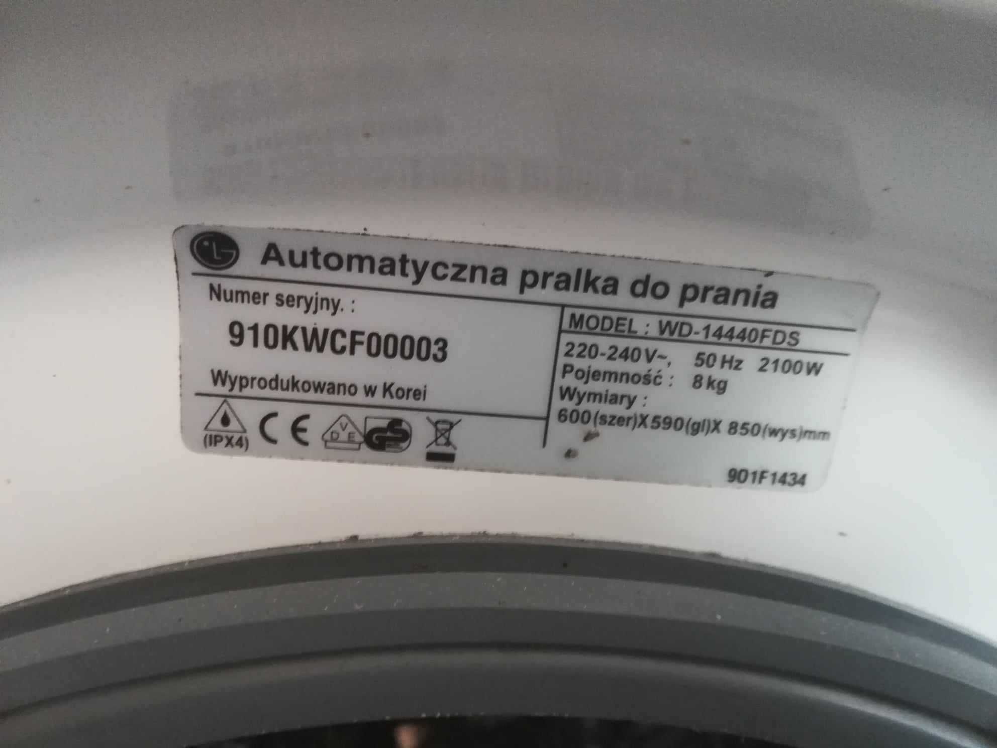 Bęben pralki LG WD 14440 FDS wanna obudowa bębna grzałka komplet