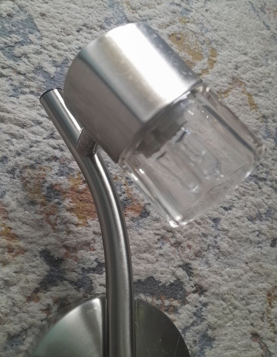 Lampa sufitowa  szklo i stal nierdzewna