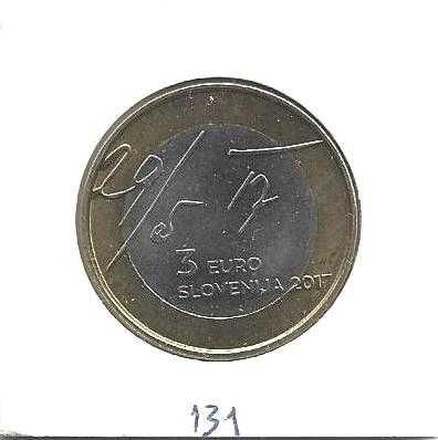 Eslovénia - - - 3 Euros - 2017 - - - Declaração de Maio - - - Moeda