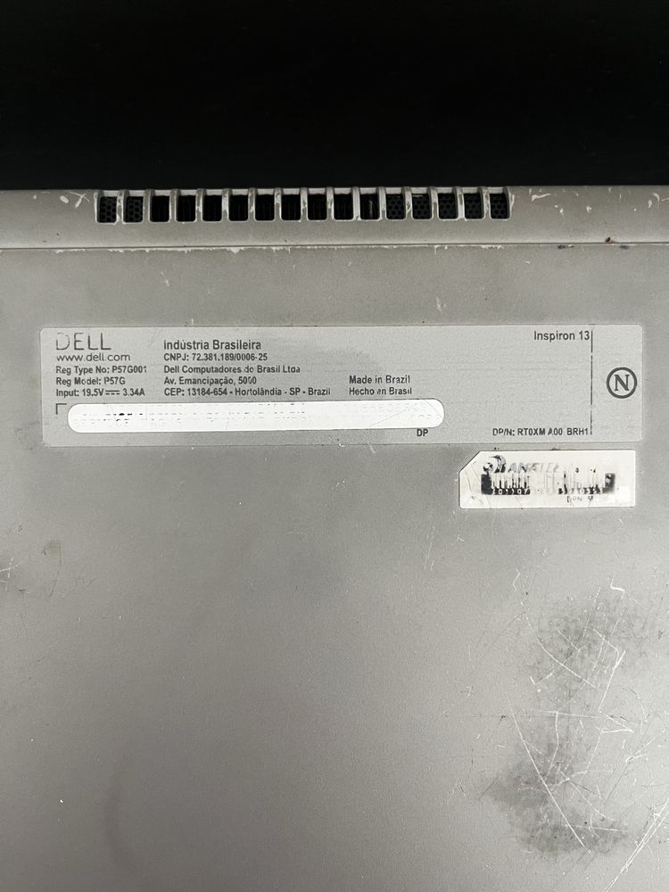 Portátil DELL Inspiron 13 série 7000i7 (2015) - Não Liga