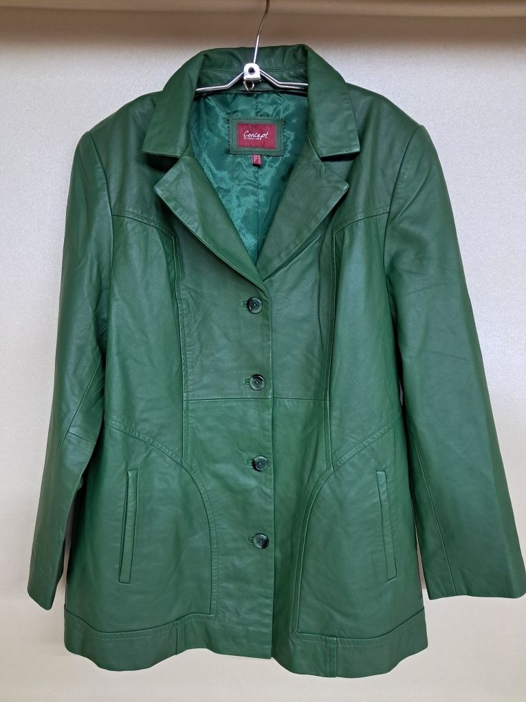 Куртка-пиджак, натуральная кожа, размер USA 18, EUR 50