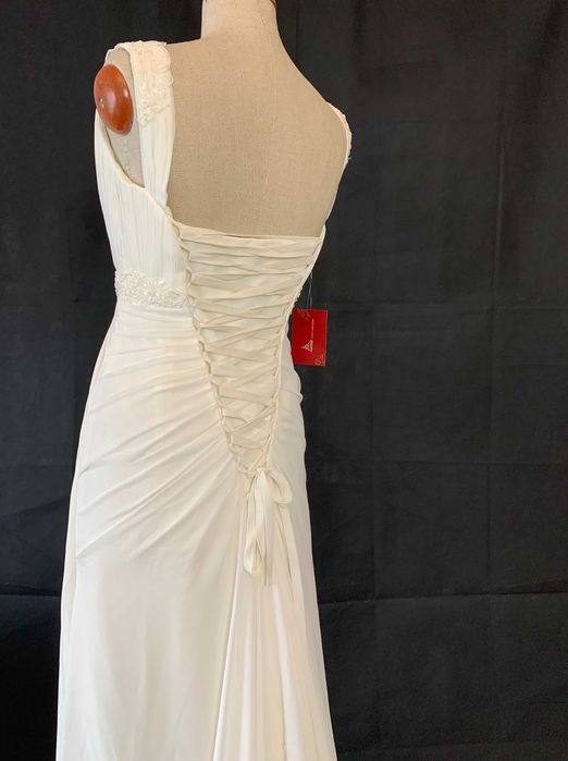 Nowa z metką suknia ślubna empire biała lekka 38 M cywilny za granicą