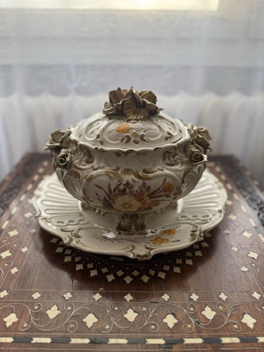 Waza porcelanowa wloska zdobiona miska do zup serwowania