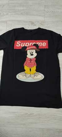 Czarna koszulka t-shirt krótki rękaw bluzka Louis Supreme Mickey Mouse