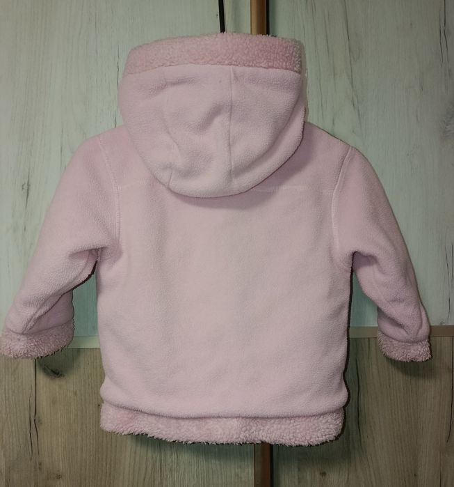 Тепле флісове пальто/курточка для дівчинки зріст 98 см  казково рожеве