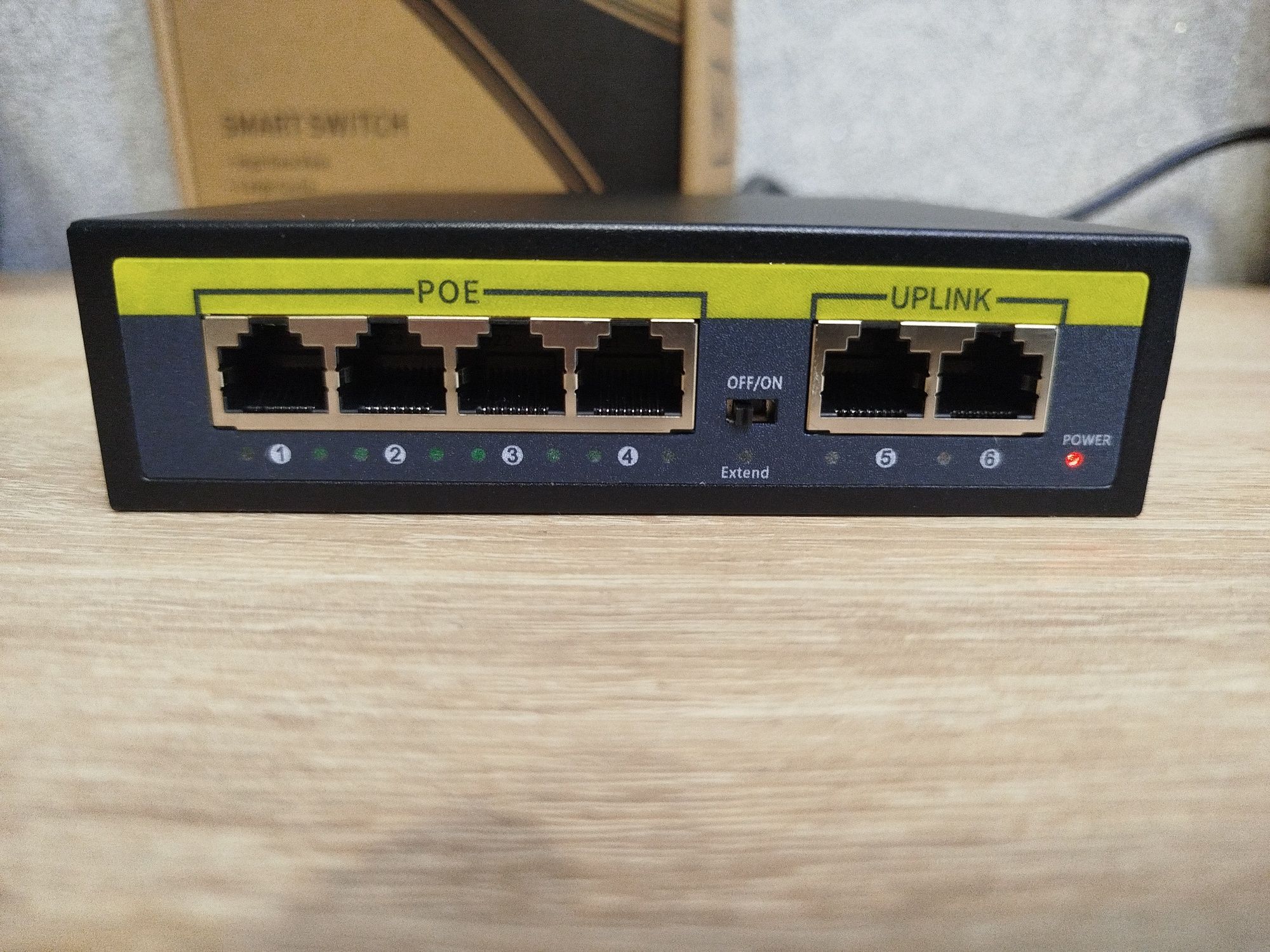 PoE свитч 4+2 (шесть портов) активное ПоЕ , 48v