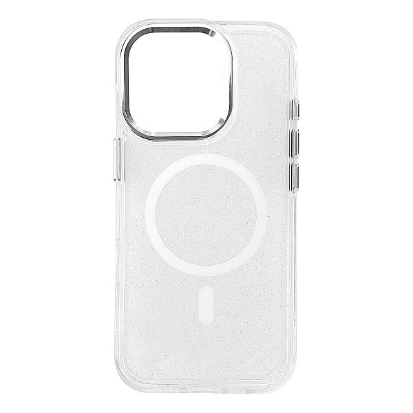 Etui Glitter Case MagSafe na iPhone 16 Pro - białe z brokatem