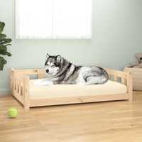 vidaXL Cama para cães 105,5x75,5x28 cm madeira de pinho maciça 820202