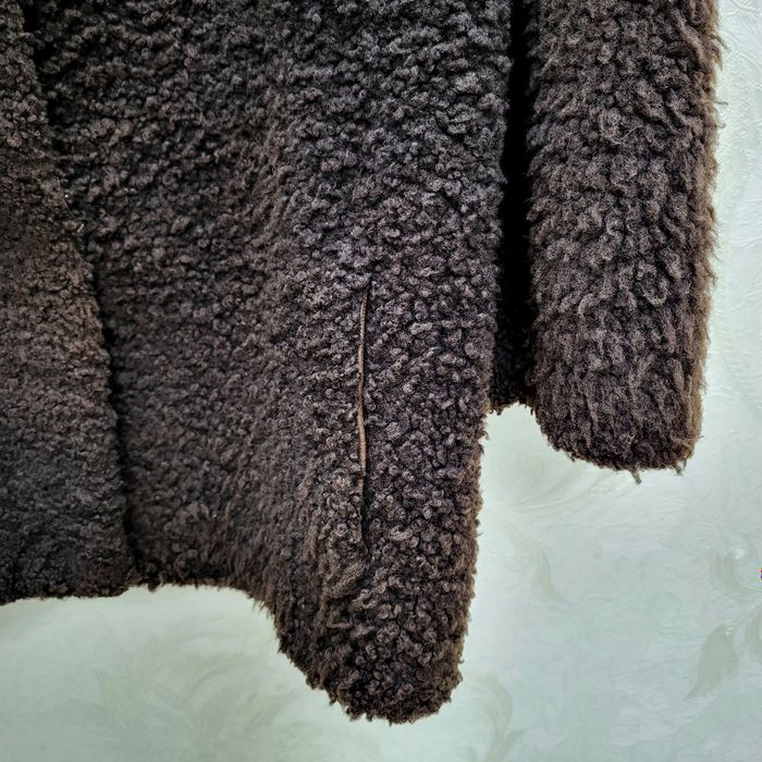 Короткая теплая женская натуральная шуба овчина полушубок Тедди L XL
