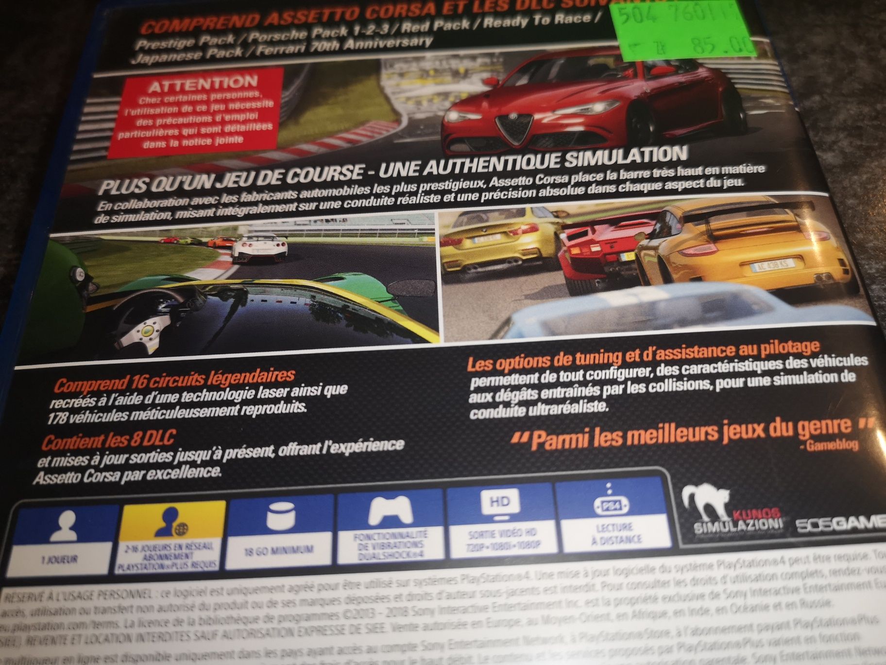 Assetto Corsa ULTIMATE Edition PS4 gra PL (jak nowa) sklep Ursus