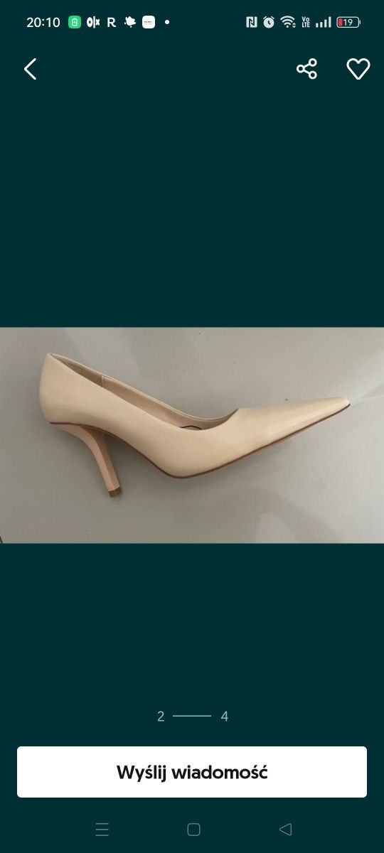 Buty Mango kremowe 37
