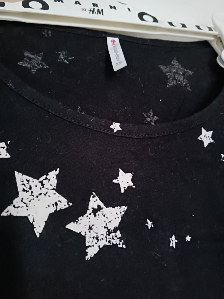 T-shirt Fishbone XS 34 lub S 36 czarny w gwiazdki gwiazdy Emu