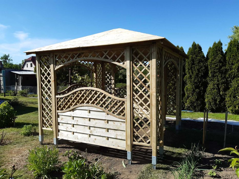 ALTANA ogrodowa PAWILON z drewna WIATA drewniana pergola deska NOWA