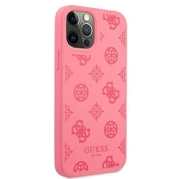 Etui Ochronne Guess Peony do iPhone 12 Pro Max 6,7"ście Śliwkowy