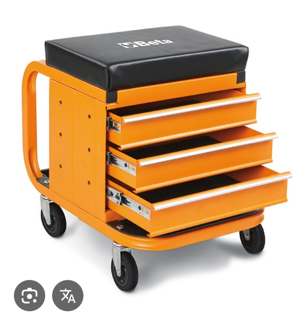 Taboret BETA 2258N-0 z szufladami na kółkach