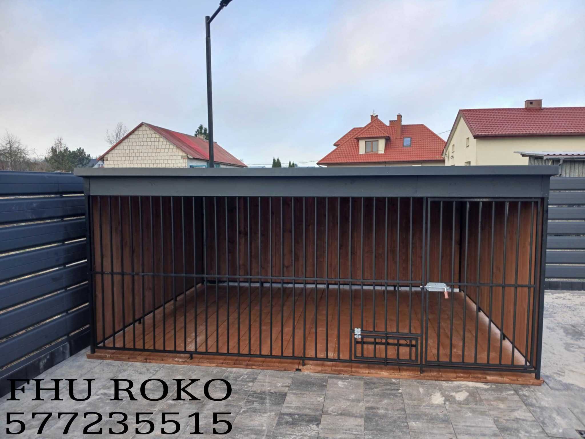 Kojec dla psa 4x3 z +okucia+podłoga drewniana premium kojce dla psów