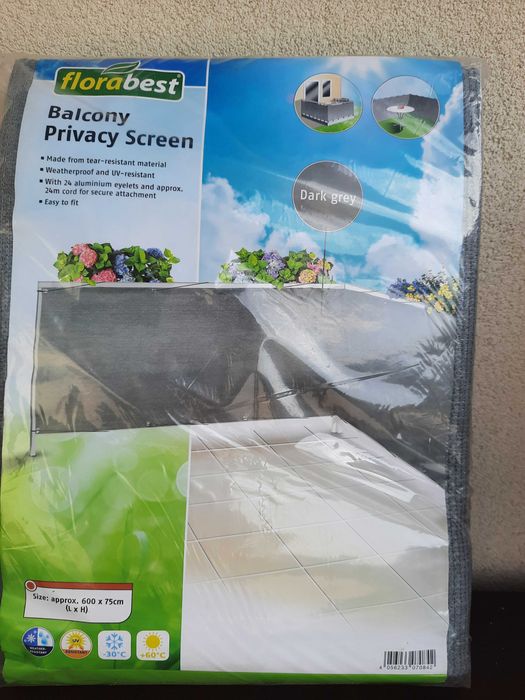 Osłona balkonowa, siatka cieniująca. Nowe. Okazja