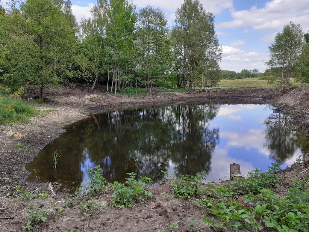 Kopanie, pogłębianie stawów.Koparka linowa KM-251,motopompa powodziowa