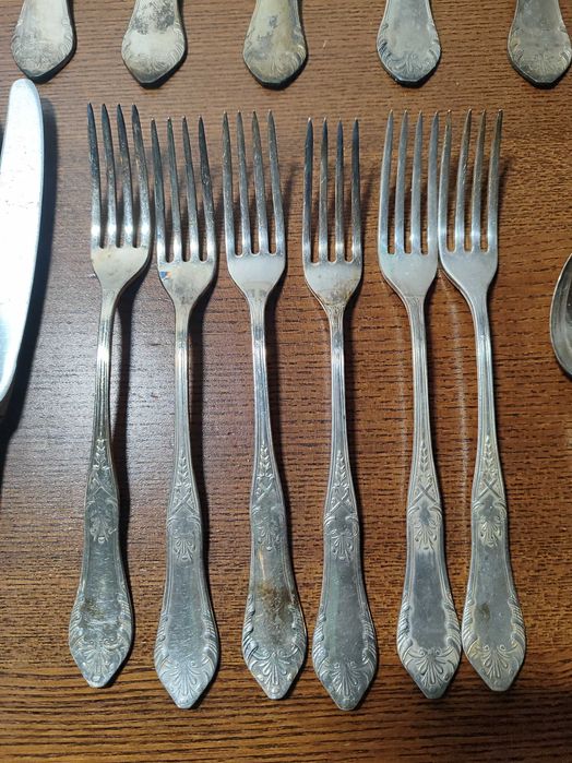 Komplet sztućców posrebrzanych HEFRA PRL