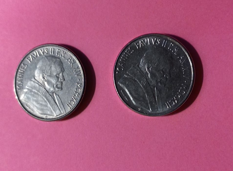 Monety vintage 50 lirów Watykan 1992 rok