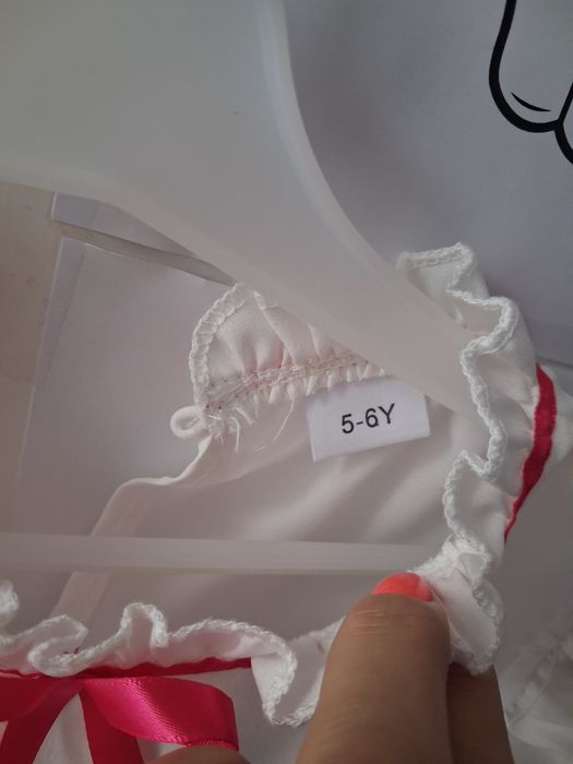 Sukienka biało różowa rozmiar 116/122