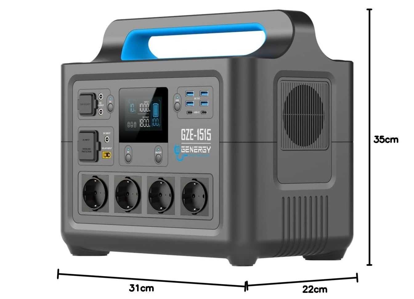 Powerstation gerador GZE 1500wh bateria inversor solar mppt