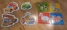 Puzzle zwierzęta i pojazdy