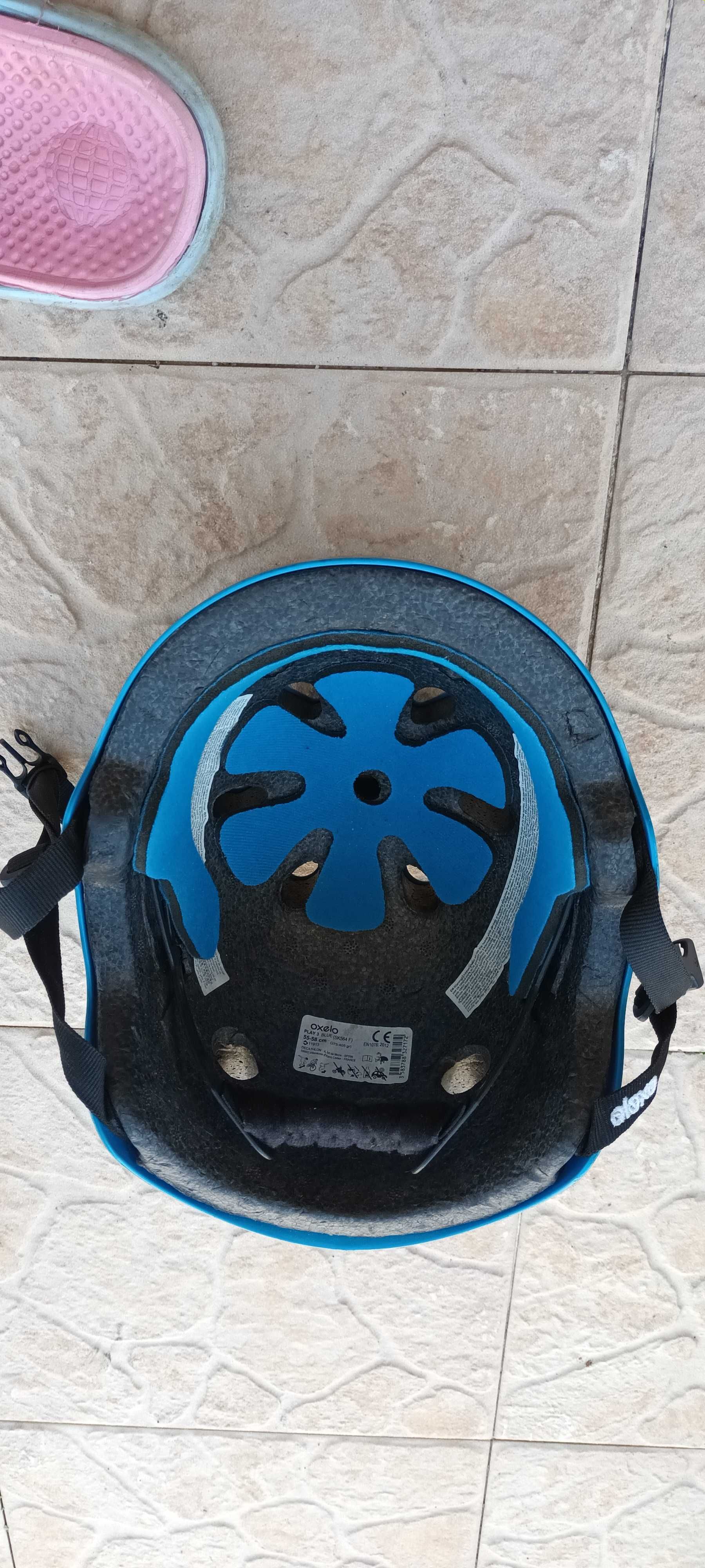 capacete para skate/bicicleta criança azul como novo