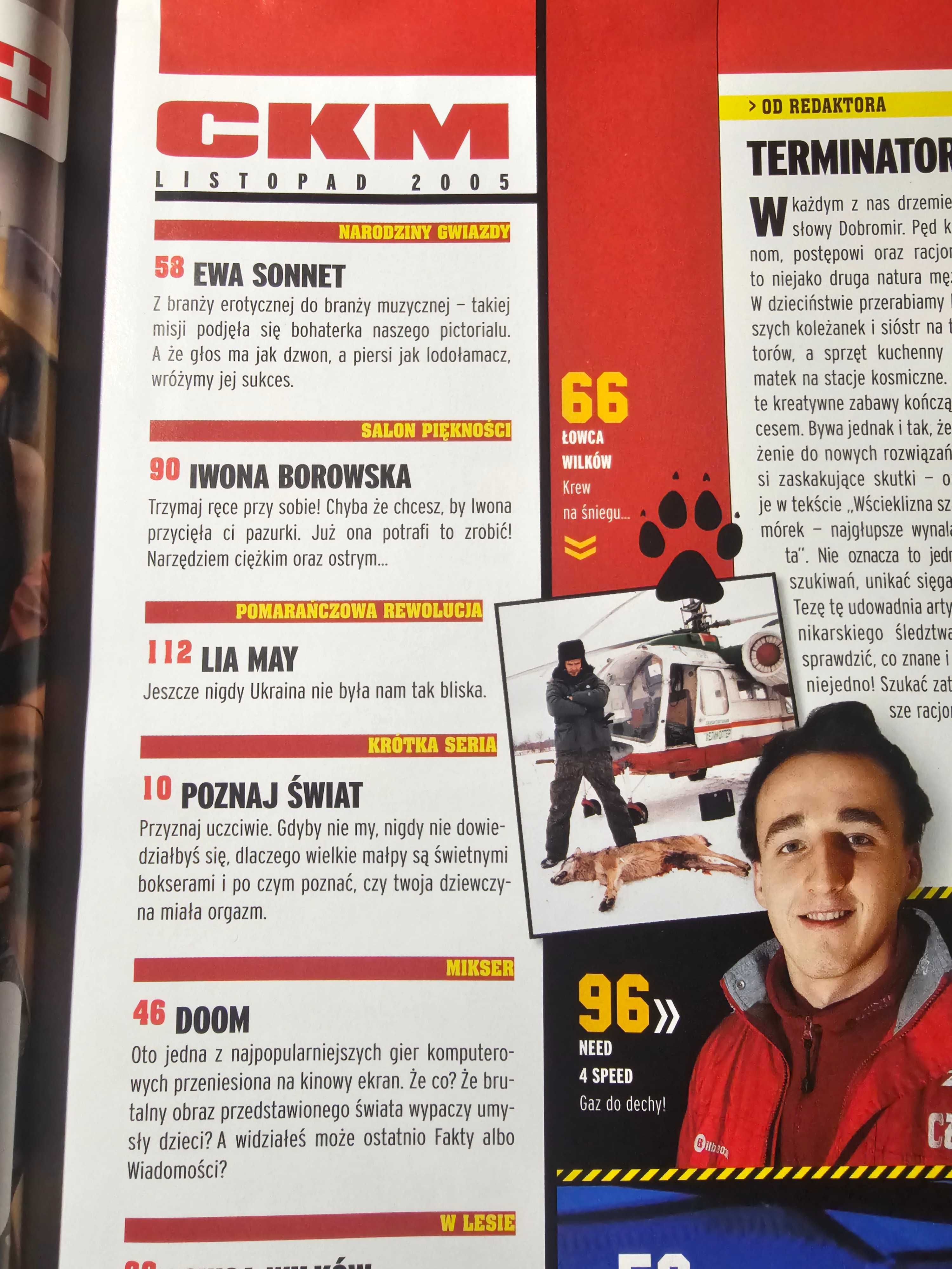 UNIKAT! CKM 11/2005 - Ewa Sonnet, Robert Kubica, Iwona Borowska
