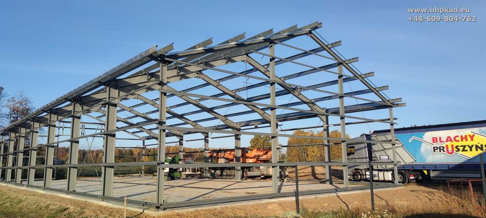 Konstrukcja stalowa. Magazyn zbożowy. Hala. 16m x 35m. Bartoszyce