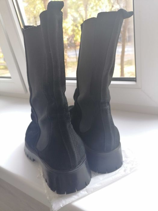 Сапоги замша тракторная подошва