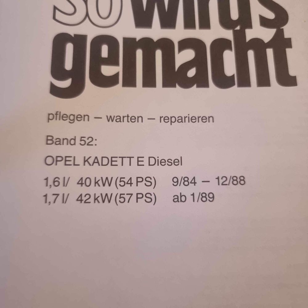 Sam naprawiam instrukcja obsługi Opel Kadett E Diesel