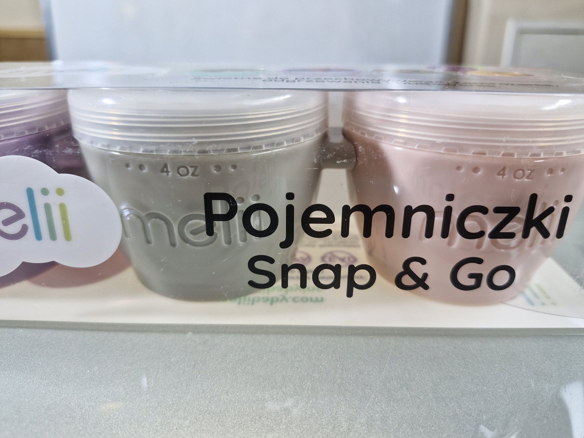 Zestaw Pojemników Kapsuły Snap&Go Melii Kolorowe 4x118 ml