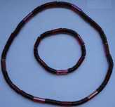 Fio + Pulseira em Lantejoulas vermelho escuro - NUNCA USADO