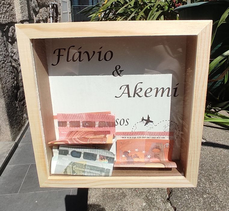 Dia do Pai/ Páscoa Mealheiro de madeira - personalizado a gosto