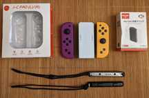 Zestaw 2x JoyCon Nintendo Switch + adapter do ładowania + paski