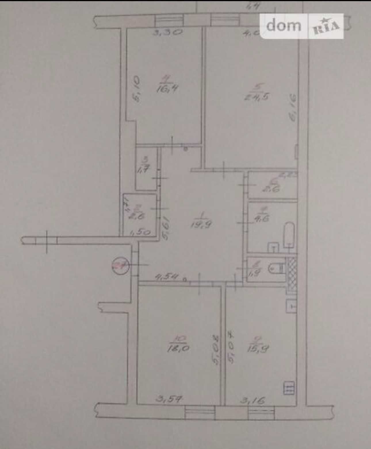 3к квартира площею 109.6 м.кв. Ракове