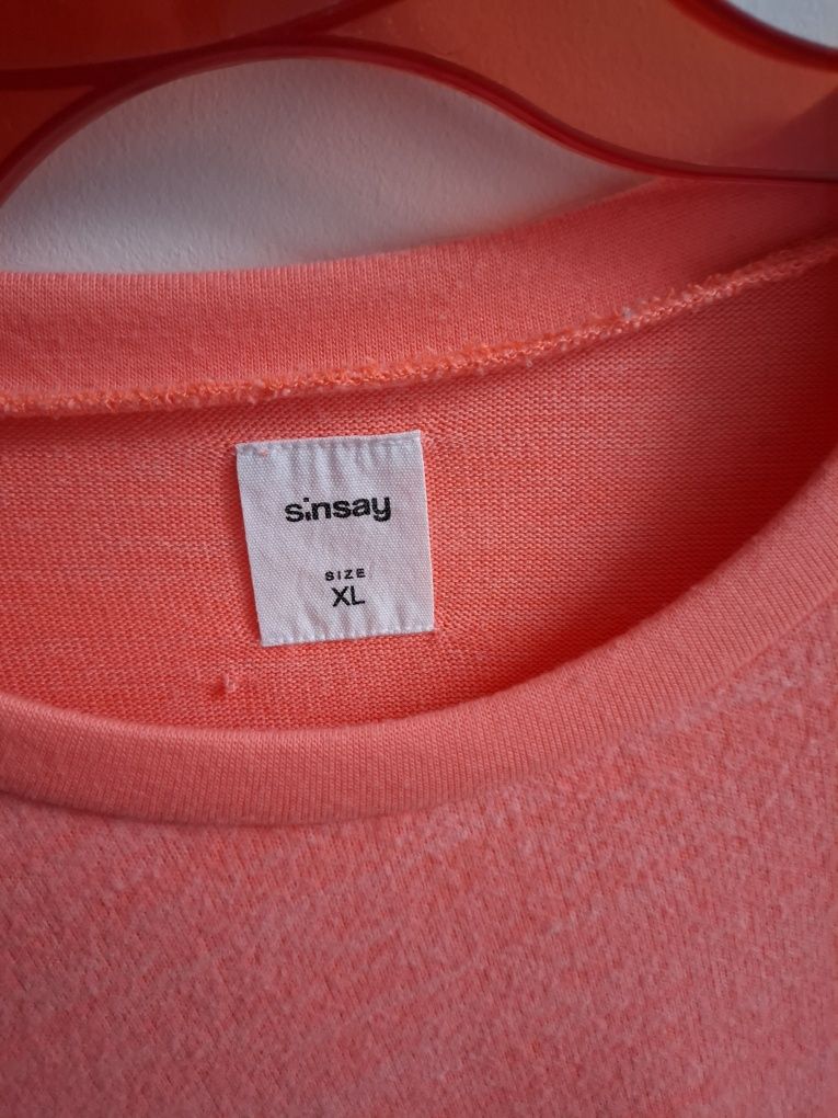 Sweter damski neonowy neon róż Sinsay XL