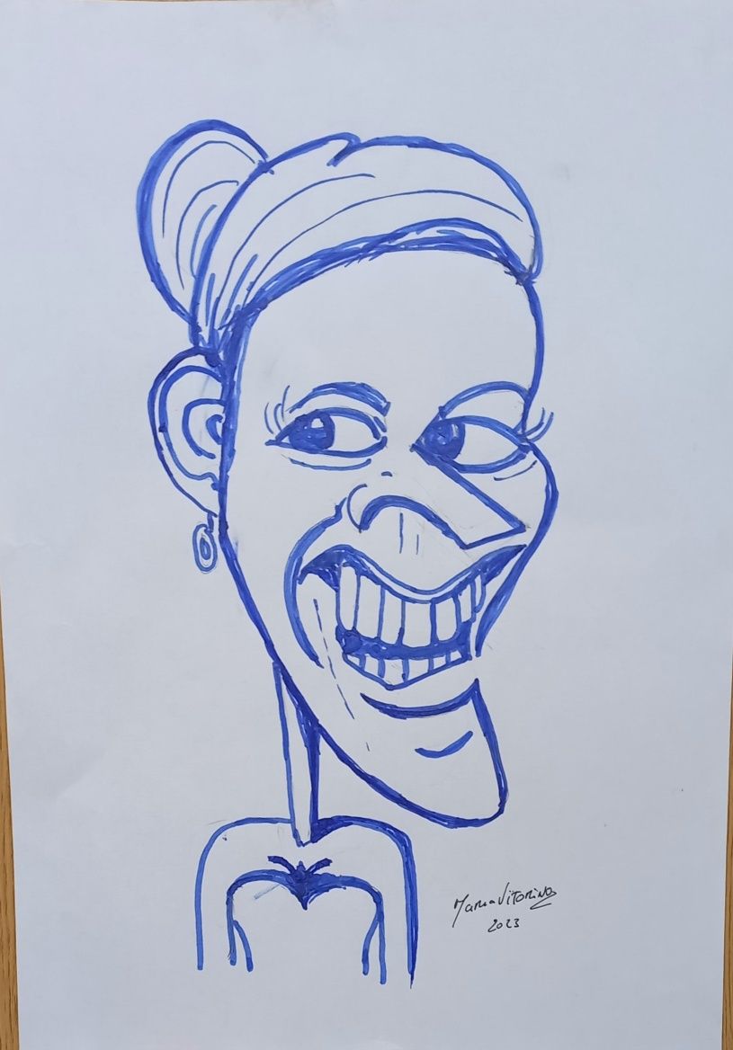 Caricatura por fotografia A4 1 cor