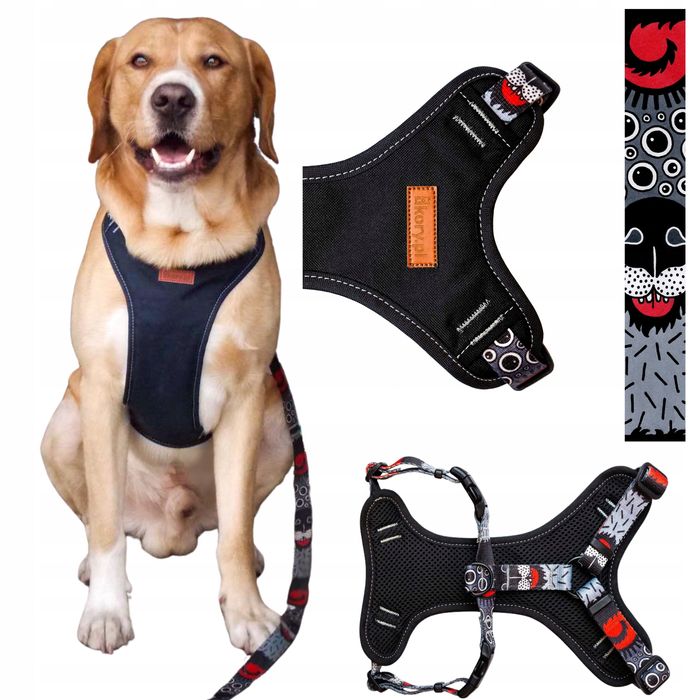 szelki guard bezuciskowe dla średniego psa teriera s 20 mm potwory