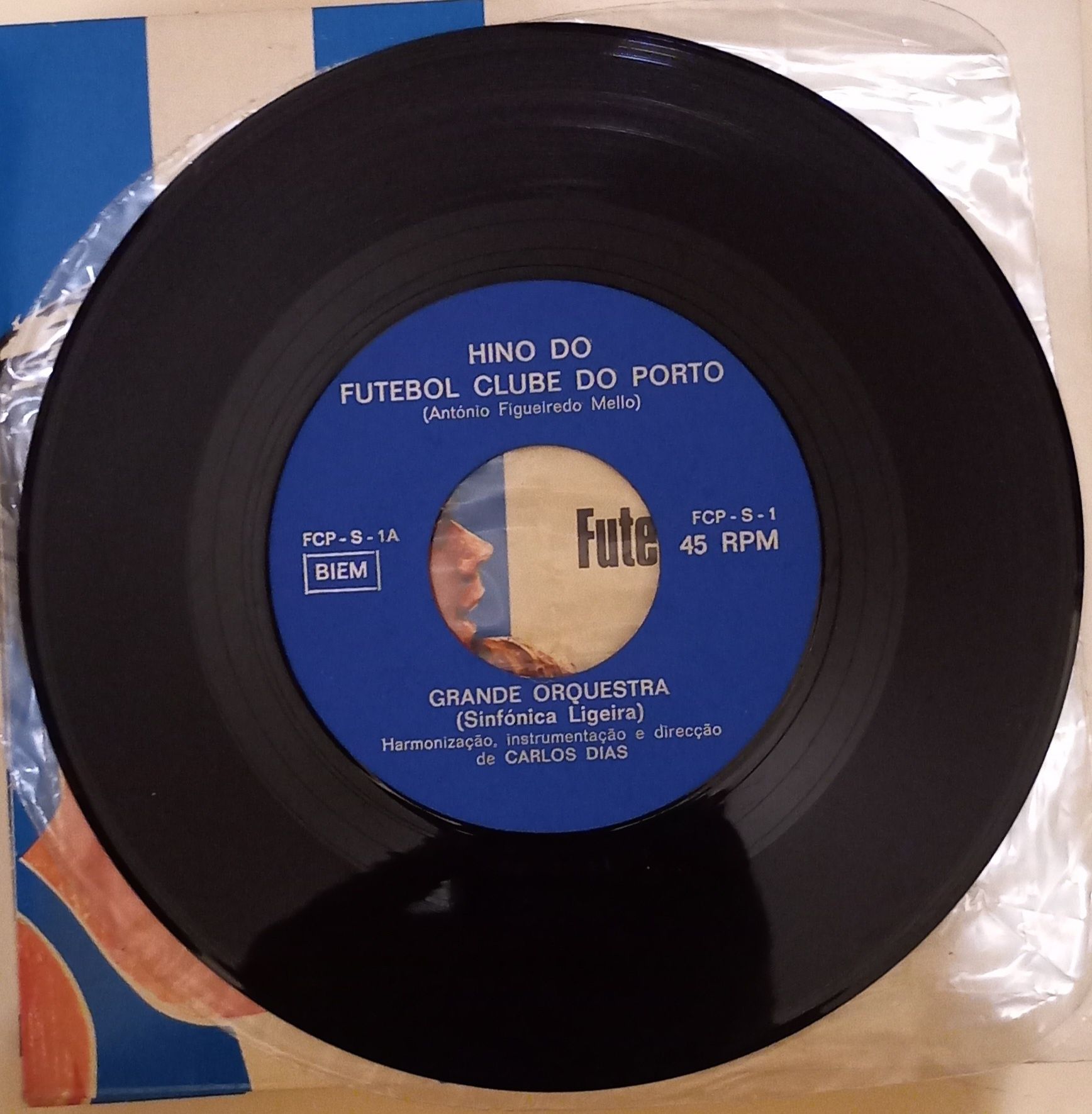 Hino do FC Porto, em Vinil 45 r.p.m. Antonio Figueiredo Mello..