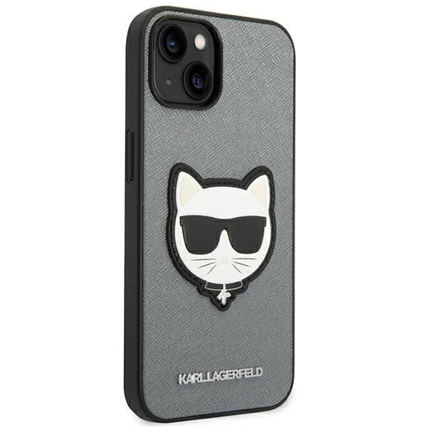 Karl Lagerfeld Etui iPhone 14+/15+ Srebrny Choupette